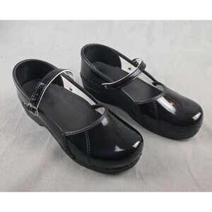 Bjork MARCELLA Mary Jane Black Patent Leather Clogs Size 40/ 9 US